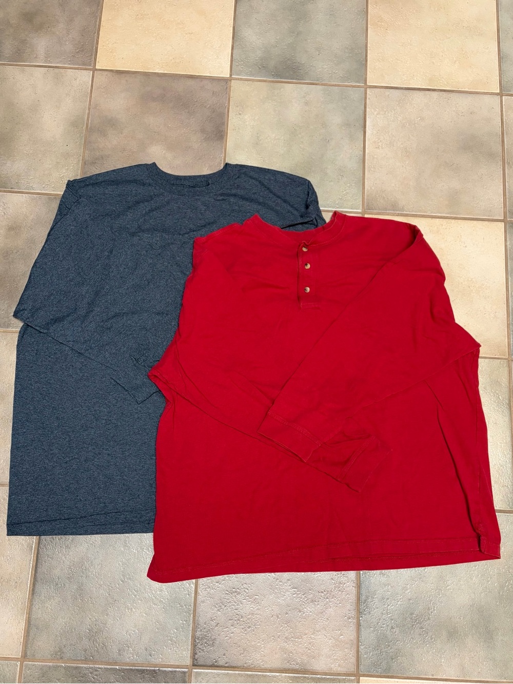 Men's T-Shirt Set Henley Long-Sleeve Shirt